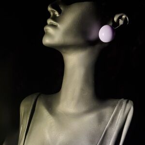 Elegant Purple Ball-shaped Stud Silver Earrings